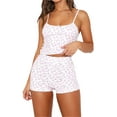 thumbnail image 1 of Genuiskids Women 2 Piece Lounge Set Matching Set Crop Shirts Tops and High Waist Shorts Summer Beach Loungewear Sleepwear Pajamas, 1 of 5