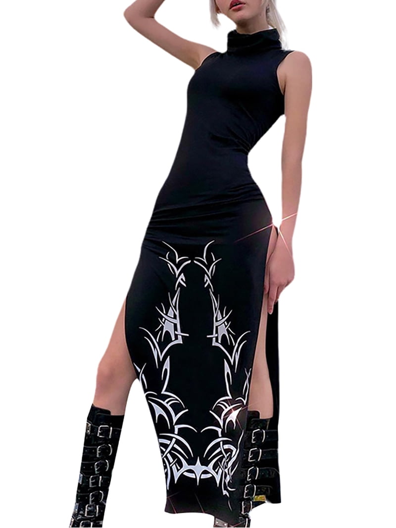 Genuiskids Women Cheongsam Dress Long Chinese Modern Long Sleeve Split  Cheongsam Oriental Style Qipao Dress Vintage Printing High Collar Slim Fit  Split Dress - Walmart.com