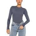 thumbnail image 1 of Genuiskids Women Crew Neck Long Sleeve Bodysuit Slim Fit Stretch Shirt Top Bodysuits Leotard Jumpsuit Skinny Leotard Tops Clothing, 1 of 2