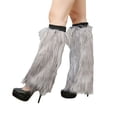 thumbnail image 1 of Genuiskids Women Girls Kawaii Leg Warmers Baggy Ribbed Knit Japanese Slouch Socks Harajuku Fuzzy Fluffy Plush Flared Foot Warm Socks, 1 of 5