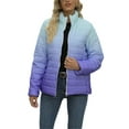 thumbnail image 1 of Genuiskids Women Gradient Color Packable Crop Down Jacket Winter Warm Lightweight Zipper Quilted Padded Puffer Jacket Outerwear, 1 of 9