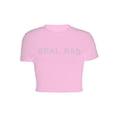 thumbnail image 1 of Genuiskids Women Letter Graphic Print Crop Top Teen Girl Round Neck Short Sleeve Tee Summer Cute Aesthetic T Shirt Tops, 1 of 4