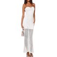 thumbnail image 1 of Genuiskids Genuiskids Women Sexy Bodycon Dress Tube Sleeveless Hollow Out Knit Long Dress with Solid Color Adjustable Straps Summer Clothing Night Out Club Party Streetwear, 1 of 9