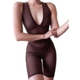 thumbnail image 1 of Genuiskids Women Sexy Sleeveless Mesh Jumpsuit V Neck See Through Bodycon Short Pants Party Club High Waist Playsuit, 1 of 7
