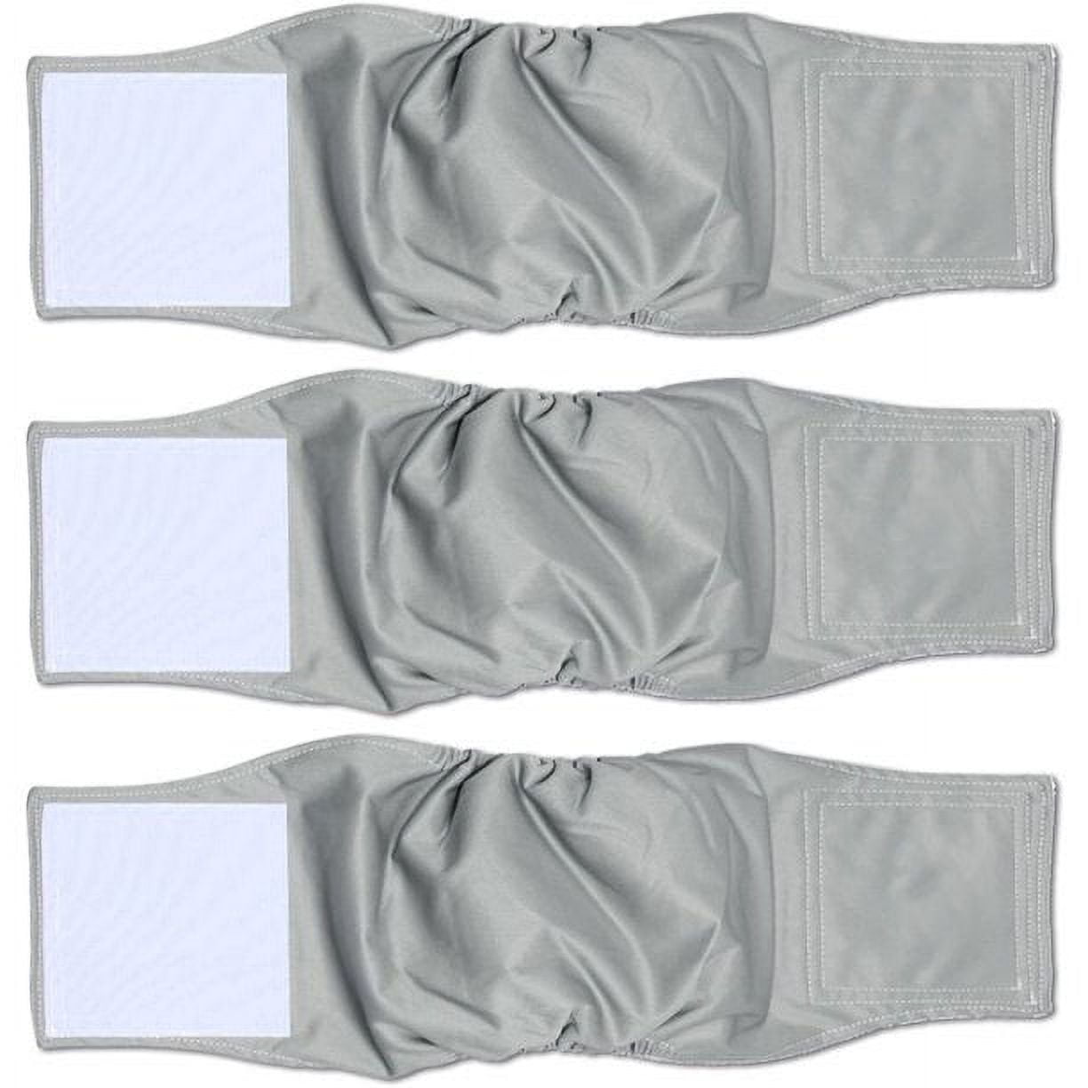 Genwiss 3Pcs Washable Male Dog Wrap, Reusable Belly Diapers for Male Dogs(Gray,M)