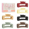 thumbnail image 1 of Genwiss 4 Inch Big Hair Claw Clips, 6 Pcs, Large Rectangular Nonslip Acrylic Clips for Thick Hair, Women and Girls, 1 of 8