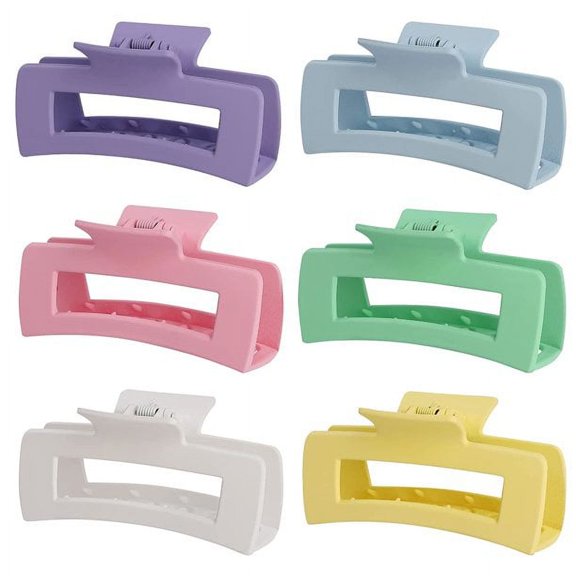 Genwiss Durable Non-slip 4 Inch Large Hair Claw Clips for Thick Hair, 6 Pcs, Hair Accessories for Women