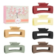 4 Inch Big Hair Claw Clips, 6 Pcs, Large Rectangular Nonslip Acrylic Clips for Thick Hair, Women and Girls