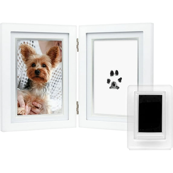 Genwiss Pet Pawprint Clean Touch Ink Kit Desk Photo Frame, for The Pet Lover, Dog Or Cat Owner