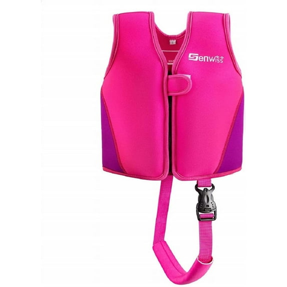 Genwiss Swim Vest for Toddler Girls - Baby Large Swim Vest for Age 5 - 7 Years Infant Fit 38 - 55 lbs, Size Large, Pink