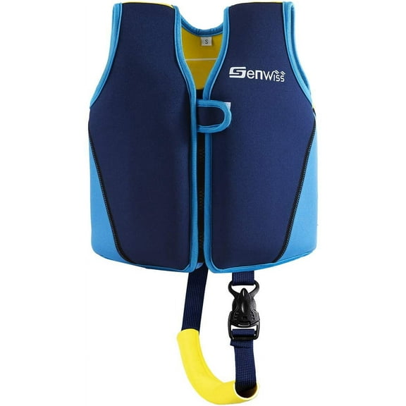 Genwiss Toddler Boy Swim Training Vest - Kids Swim Float Vest for 5 - 7 Years Infant Fit 38 - 55 lbs, Size Large, Blue