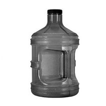 Geo 1 Gallon (128Oz) Bpa Free Reusable Leakproof Drinking Water Bottle W48Mm Screw Cap (Black)