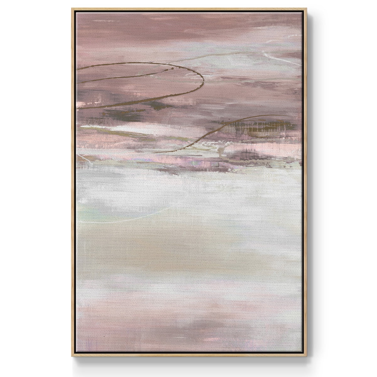 Geo Cache in Pale Framed Premium Gallery Wrapped Canvas - Ready to Hang - 25 x 37 - Natural Wood Floating Frame