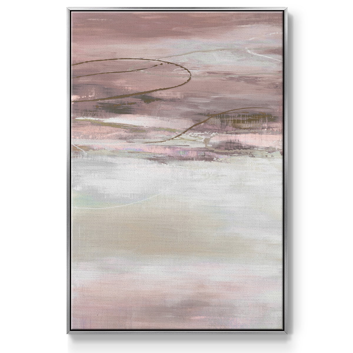 Geo Cache in Pale Framed Premium Gallery Wrapped Canvas - Ready to Hang - 27 x 41 - Silver Floating Frame
