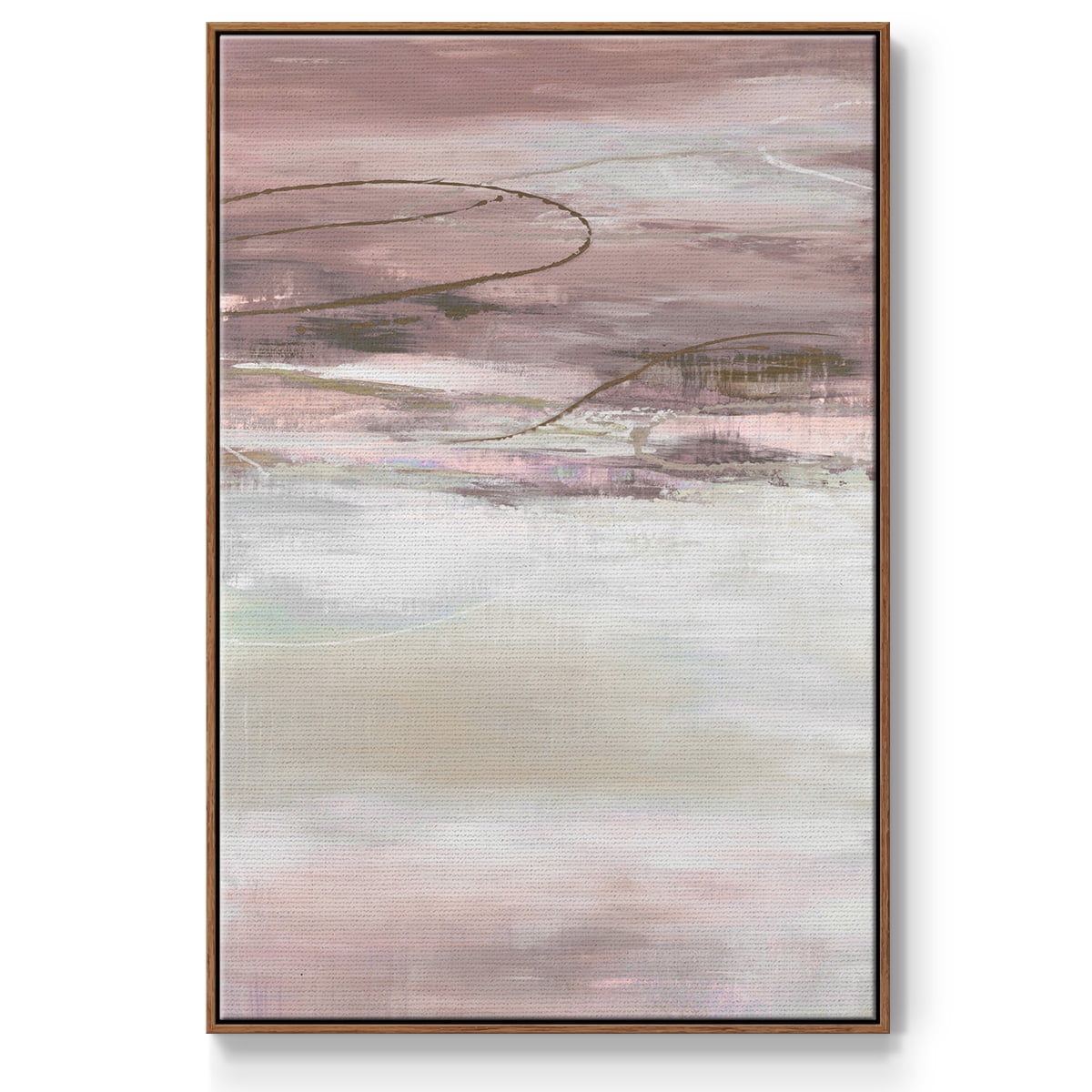 Geo Cache in Pale Framed Premium Gallery Wrapped Canvas - Ready to Hang - 27 x 41 - Walnut Floating Frame