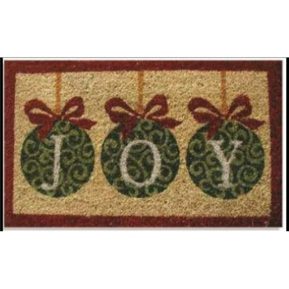 Geo Crafts G617 18 x 30 in. Coir Christmas Joy Welcome Doormat, Multi Color