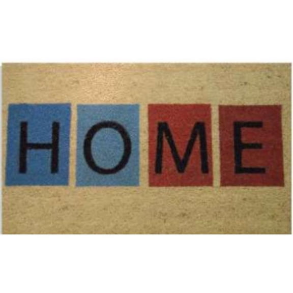Geo Crafts G047 18 x 30 in. Coir Welcome Blocks Doormat, Multi Color