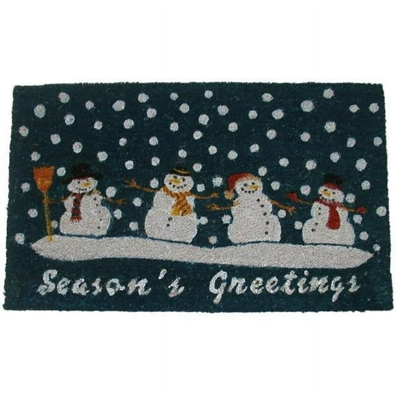 Geo Crafts  18 x 30 in. PVC Backed Coir Snowmen Doormat