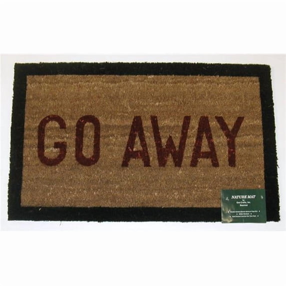 Geo Crafts 18 x 30 in. PVC Backed Stencilled Doormat, Go Away with Black Border & Red Print