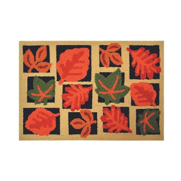 Geo Crafts G012PP 20 x 30 in. Fall Leaves Hooked Accent Rug, Polypropylene
