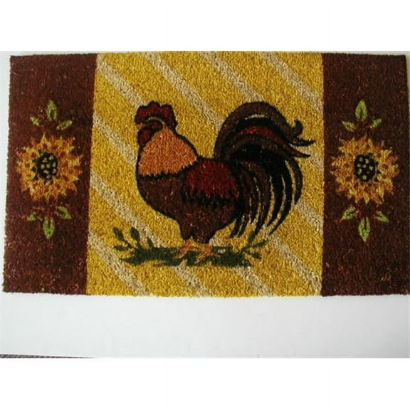 Geo Crafts G101 Rooster Printed Coir Mat with Pvc Backing