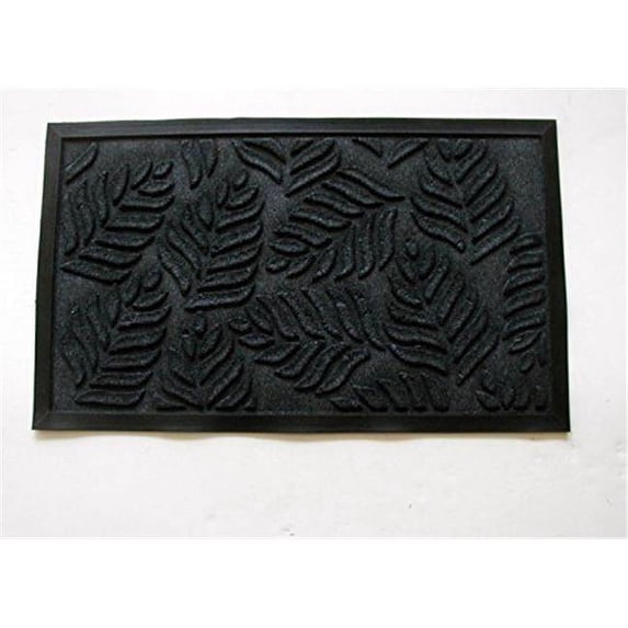Geo Crafts G305 LEAVES 18 x 30 in. PP Moulded Embossed Rubber Leaf Design - Grey