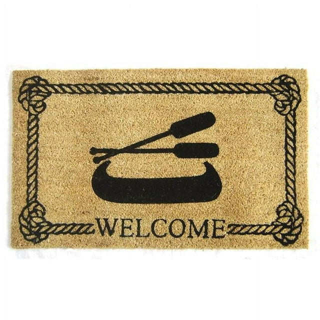 Geo Crafts G351 WELCOME OAR BOAT 18 x 30 in. Vinyl PVC Backed Nautical Boat Doormat