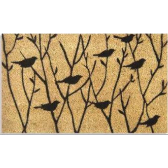 Geo Crafts G350 18 x 30 in. Coir Birds On A Tree Design Welcome Doormat