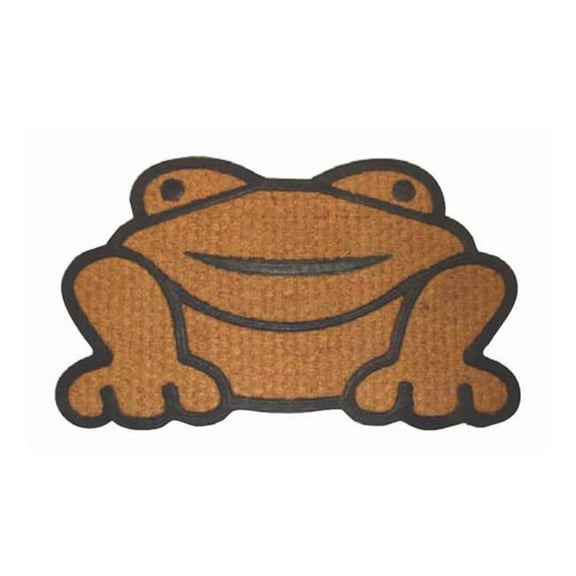 Geo Crafts G112 18 x 30 in. Tuffcor Frog Shaped Welcome Doormat, Rubber & Coir