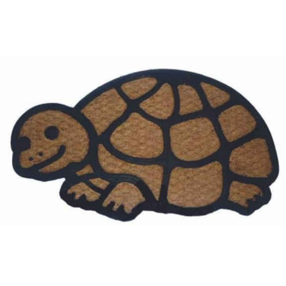 Geo Crafts G113 18 x 30 in. Tuffcor Turtle Shaped Welcome Doormat, Rubber & Coir