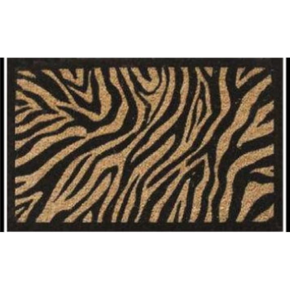 Geo Crafts G255 18 x 30 in. Coir Zebra Stripes Welcome Doormat, Small