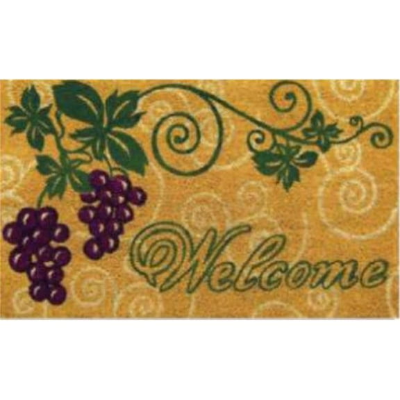 Geo Crafts G108 18 x 30 in. Coir Grape Vine Welcome Doormat