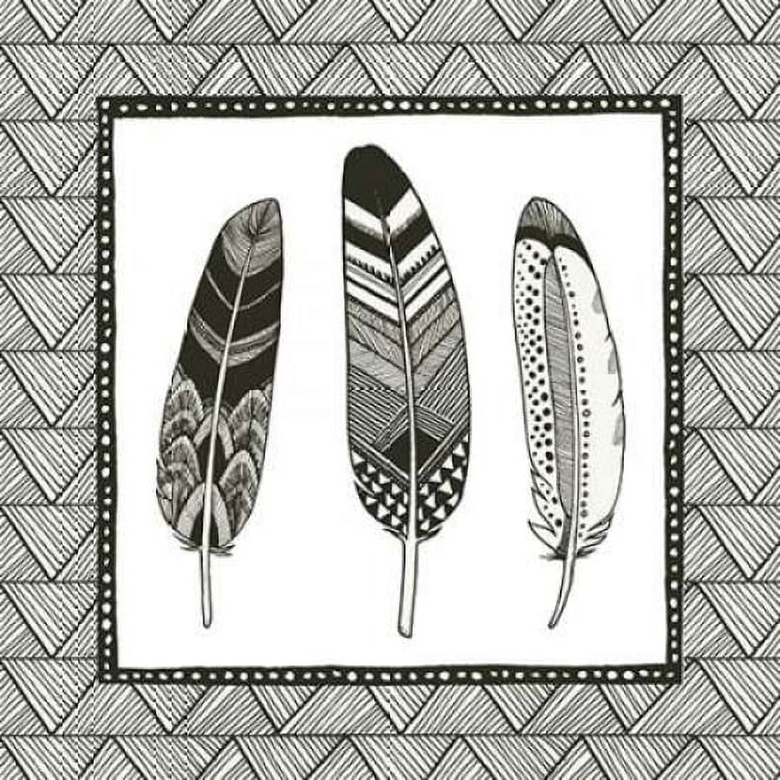Geo Feathers I Canvas Art - Sara Zieve Miller (24 x 24)