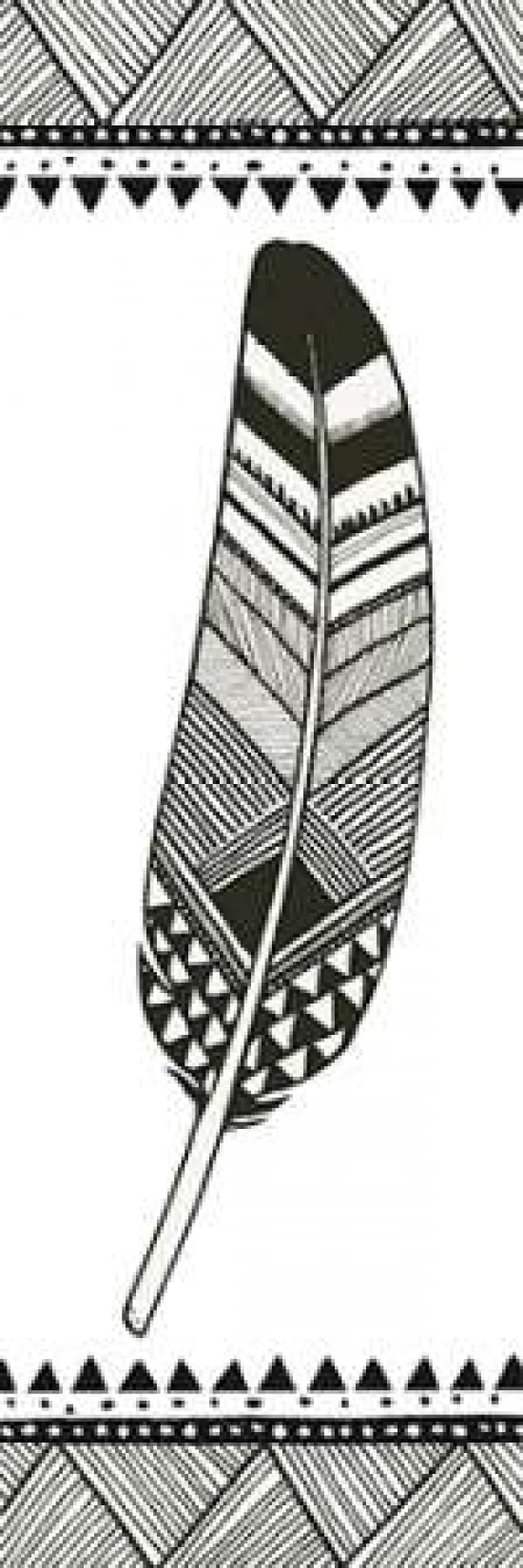 Geo Feathers II Canvas Art - Sara Zieve Miller (12 x 36)