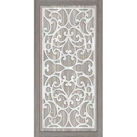 Geo Greige Deco Panel 1 by Cindy Jacobs (12 x 24)