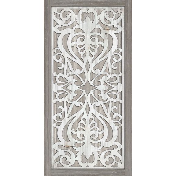 Geo Greige Deco Panel 3 by Cindy Jacobs (12 x 24)