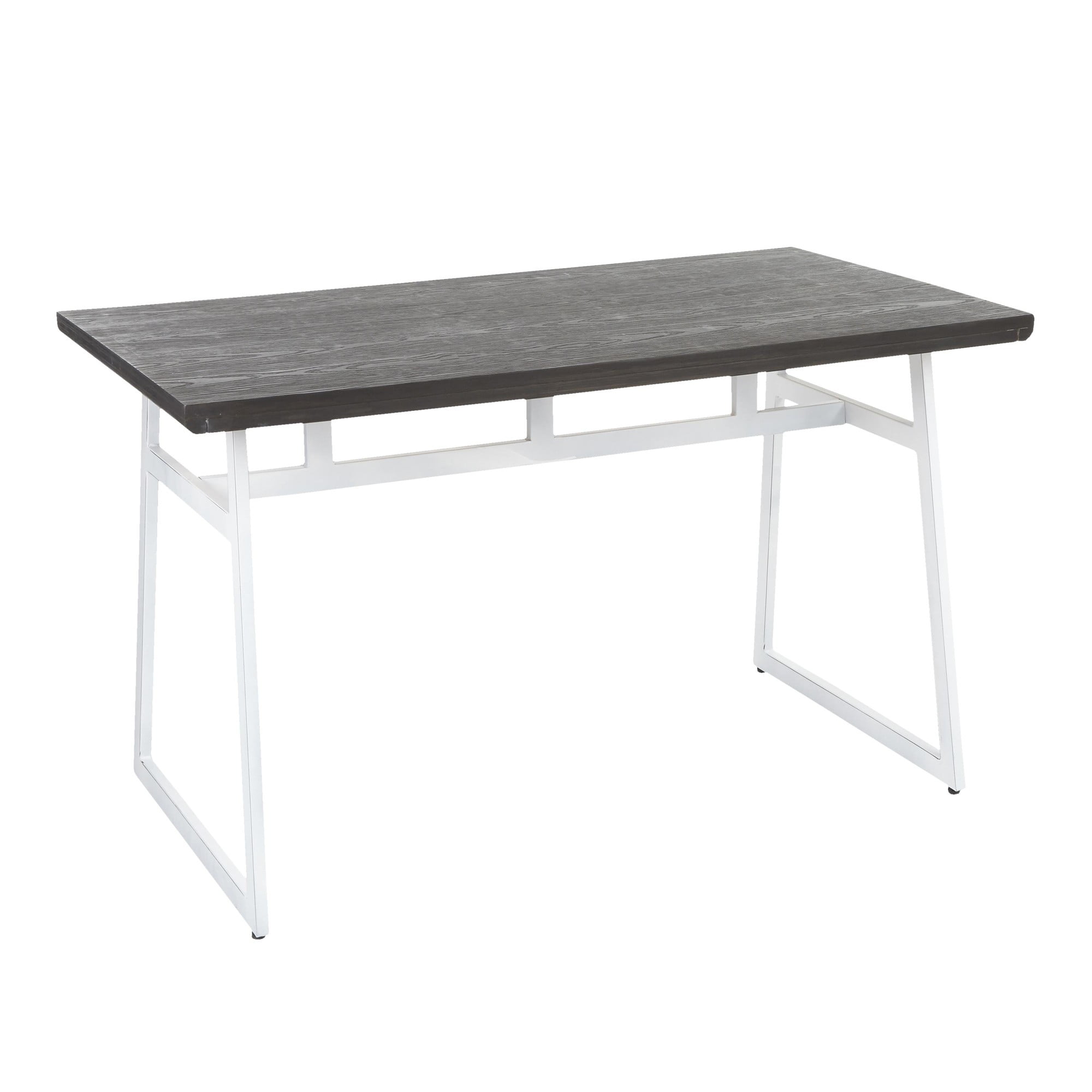 Espresso and White Industrial Rectangular Dining Table