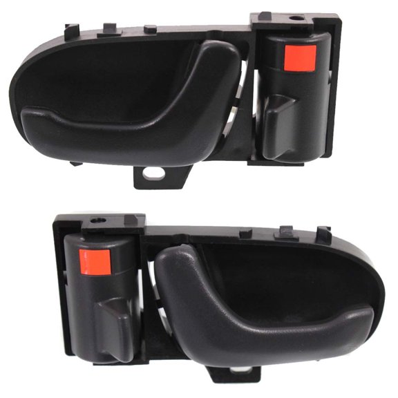 For Chevy Metro 1992 Interior Door Handle Driver and Passenger Side | Pair | Front | Textured Black | With Door Lock Button | GSi | Replacement For GM1352144, GM1353144 | 96066046, 96066043
