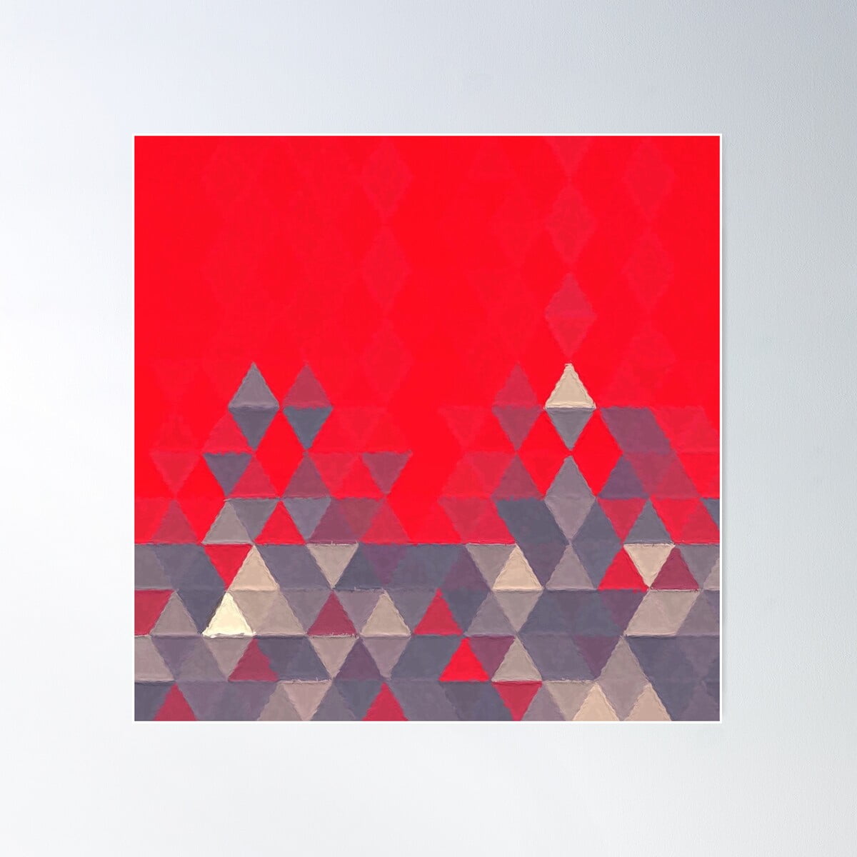 Geo Pattern Fire Engine Poster Wall Art, Modern Wall Decor For Living ...