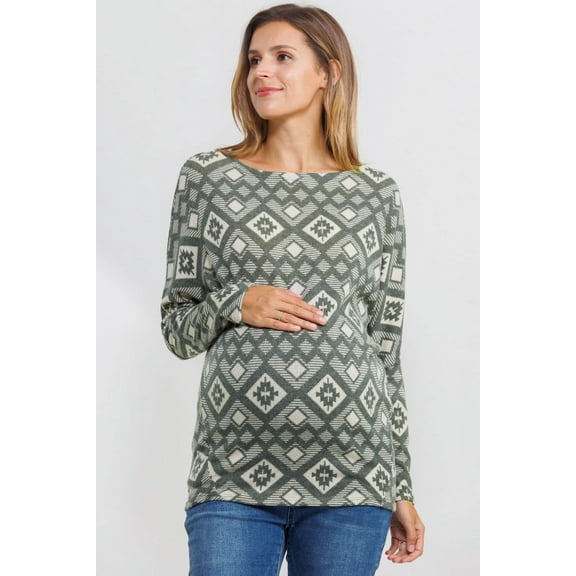 Geo Print Dolman Sleeve Maternity Top