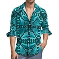 thumbnail image 1 of Geo Print Harajuku Casual Shirt Men Tribal Stripe Shirt Autumn Trending Blouses Long Sleeve Graphic Oversize Tops, 1 of 6