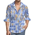 thumbnail image 1 of Geo Print Harajuku Casual Shirt Men Tribal Stripe Shirt Autumn Trending Blouses Long Sleeve Graphic Oversize Tops, 1 of 6