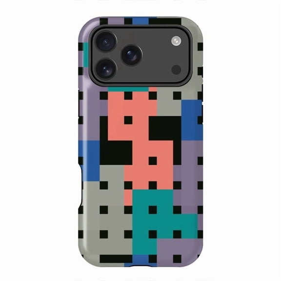 Geo Repeat Squares Modern Abstract Geometric Pattern with iPhone 17 to 11 Pro Max