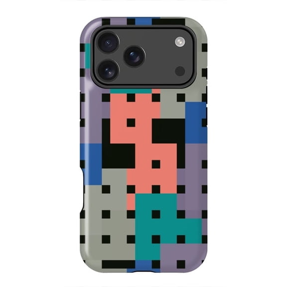 Geo Repeat Squares Modern Geometric Pattern iPhone Case for iPhone 17 16 15 14 13 12 11 Pro Max
