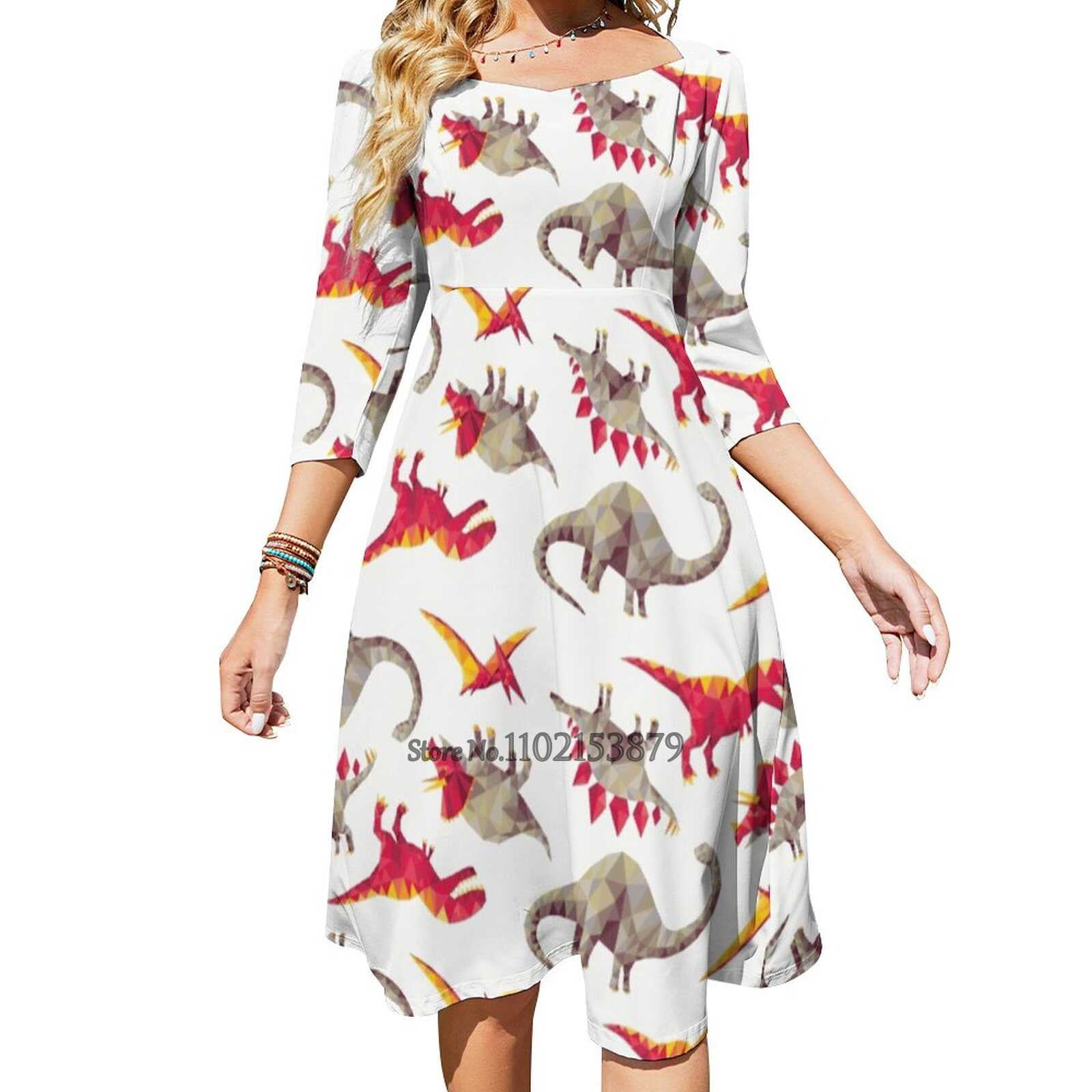 T rex Dinosaur Print Pattern Dress