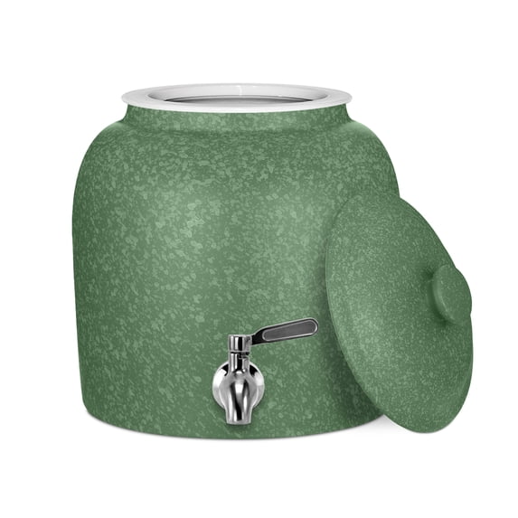 Geo Sports Porcelain Ceramic Lead Free 5 Gallon Capacity Water Dispenser, Faucet with Included Lid
