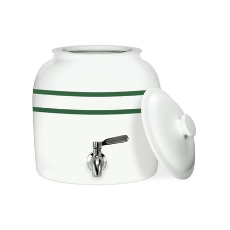 Geo Sports Porcelain Ceramic Lead Free 5 Gallon Capacity Water Dispenser, Faucet with Included Lid