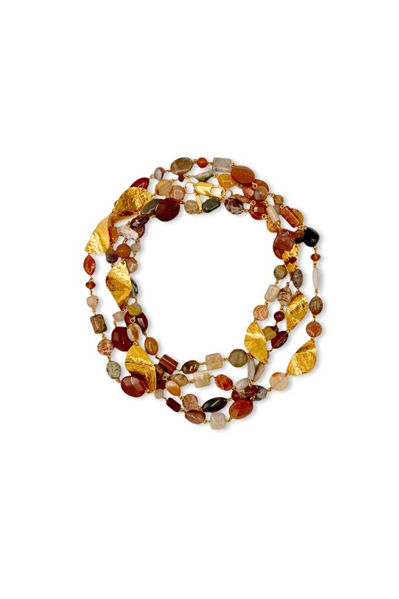 Geo Twist Gemstone Linked Necklace