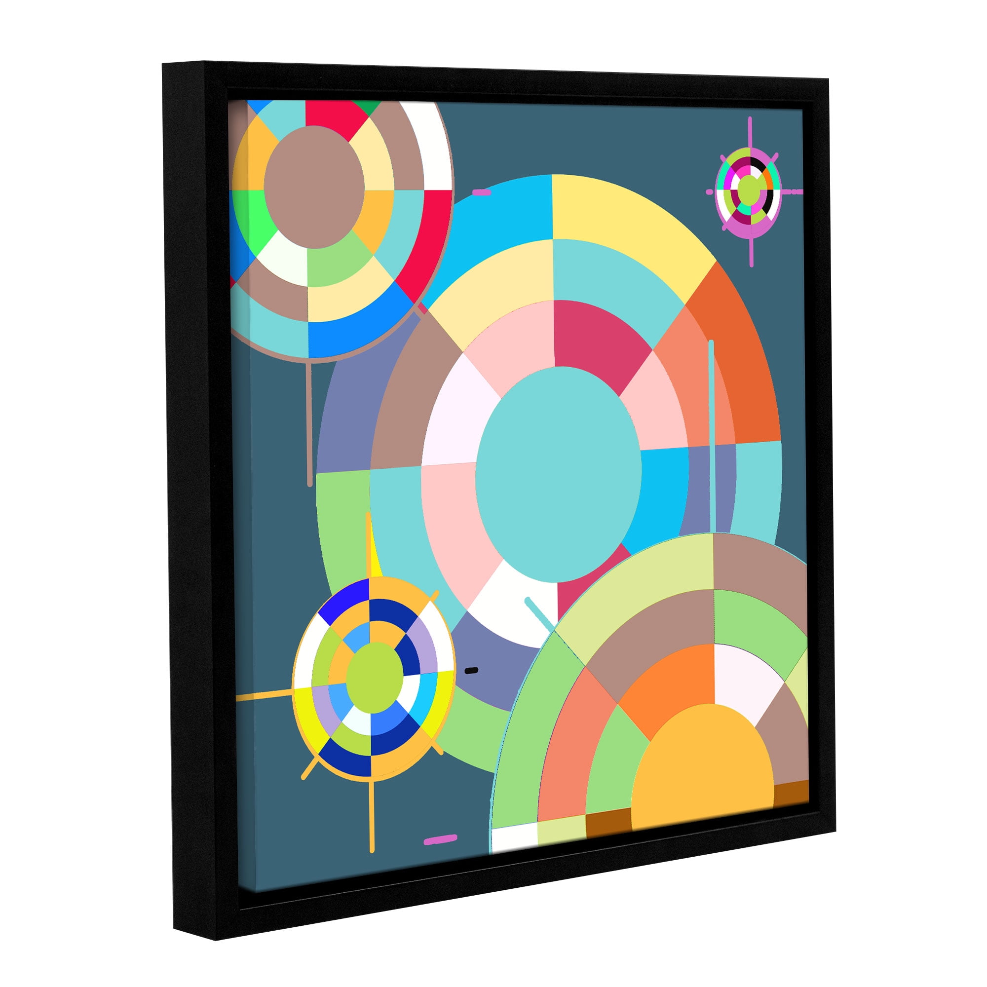 Geo Wheel Gallery Wrapped Floater-framed Canvas
