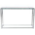 thumbnail image 1 of Geo XL Rectangle Clear Glass and Chrome Console Table, 1 of 5